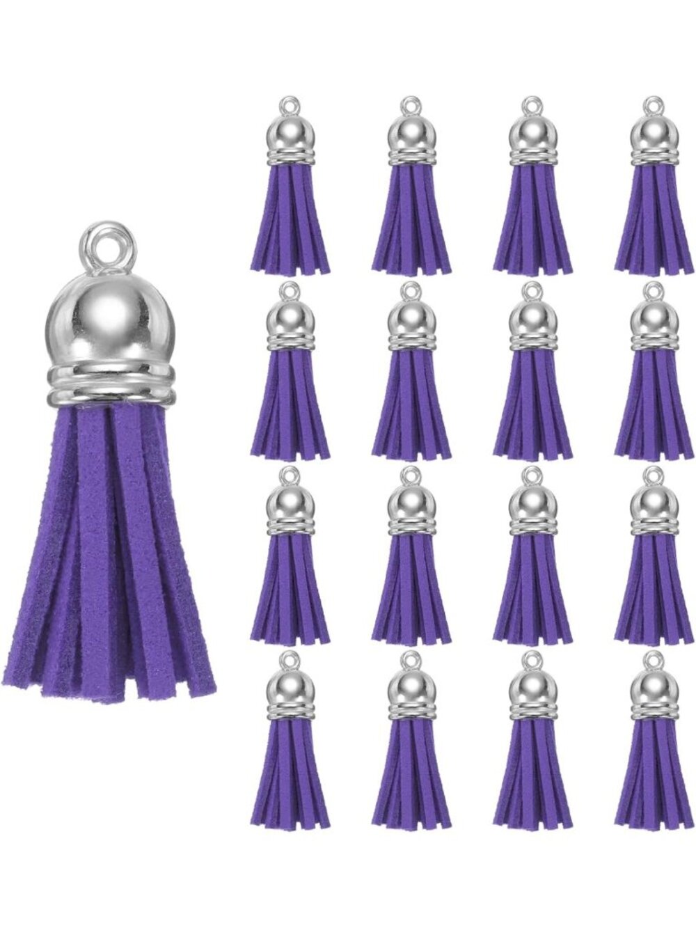 200 Pcs Colored Leather Keychain Tassels for Crafts, Jewelry Making & Earrings